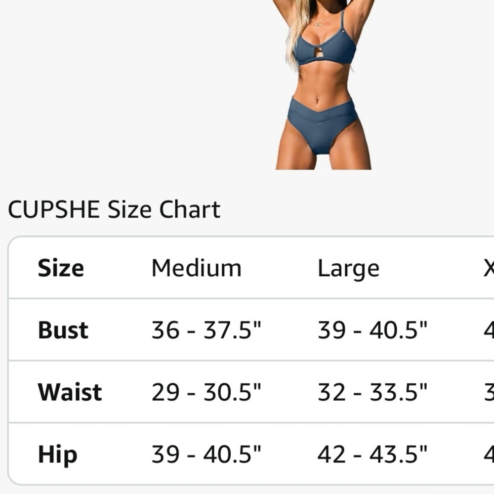 NWT/CUPSHE Two Piece Swimsuit/ Size: L - Picture 10 of 11